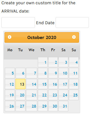 virtuemart calendar date Start Date Title