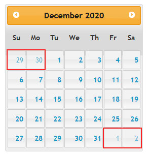 virtuemart dates in other months