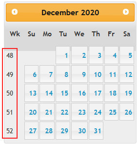 virtuemart show weeks of the year