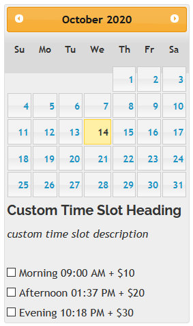 virtuemart enable time slots