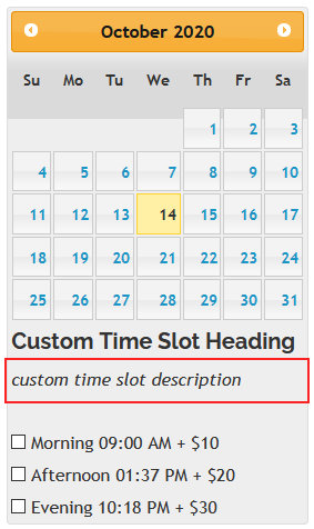 virtuemart time slot description