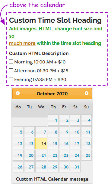 virtuemart time slot position above